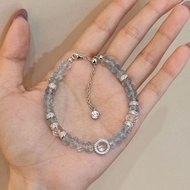 藍托帕·五行水運寶石 迷霧島神話+溝通招財助事業💎原石純切天然托帕石水晶手鍊隔片白水晶串珠手串手腕飾品-閃閃發光女生禮物🎁