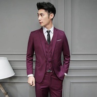3 Pieces Sets Slim Suits Wedding Party Blazers Jacket Mens Business Groomsman Suit Pants Vest Sets S
