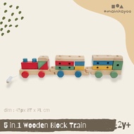 Wooden Block Train - 5 in 1 Wooden Block Train toy