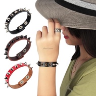 CH* Alternative Leather Cuff Bracelet With Metallic  Gothic Jewelry
