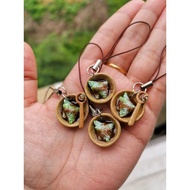 Keyring / Keychain mini Kuih Lopes in a bowl drizzle with Palm sugar syrup🤤