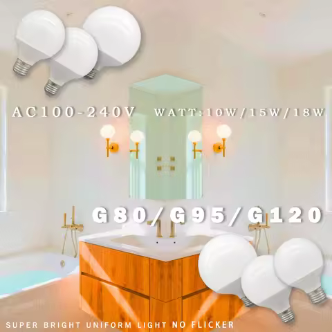 Energy Saving G80 G95 G120 Global LED Bulb E27 10W 15W 18W 110LM/W AC 220V 127V CRI90 Light Lampada 