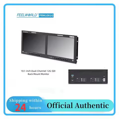 FRM1001G Dual 10.1 Inch 4RU Rack Monitor 12G-SDI HDMI 2.0 4K 3D-LUT Tally for Broadcast Studio