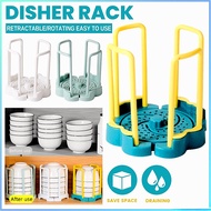 Kitchen Adjustable Bowl Rack Extendable Dish Rack Creative Sink Drainer Plate Plastic Holder Storage
