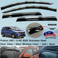 BOSOKO Proton X90 / X-90 2023 Stainless Steel Lining Door Visor / Door Window Visor - 1set / 4pcs (w