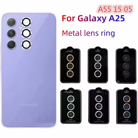 Metal Lens Ring For Samsung Galaxy A55 A25 A15 5G A54 A34 A15 5G Lens protection glass for Samsung A