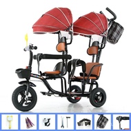 Children's Tricycle Pedal Bicycle Children's Tricycle Bicycle Double Tricycle Can Sit and Ride Men and Women