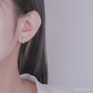 Earrings Diamonds 999 Female Dongdaemun Korean Butterfly Influencer Earrings Sterling Silver Earring