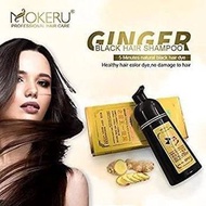 MOKERU Ginger Black Hair Shampoo 500ml Magic 5 minutes natural black hair dye Component Healthier Smell More Fragrant Longer-Lasting Color