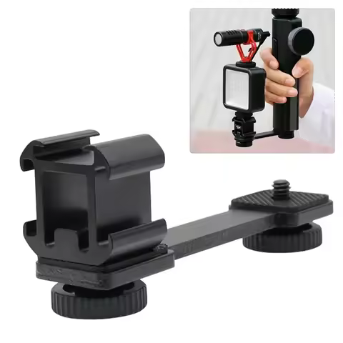 Metal Extension Bar 3 Cold Shoe Mounts for Flash LED light Zhiyun Smooth 4/DJI OSMO/Vimble 2 Gimbal 