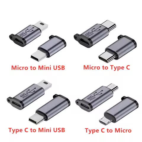 Type C Female to Micro USB/TypeC Female to Mini USB/Micro USB Female to Type C/Micro USB Female to M