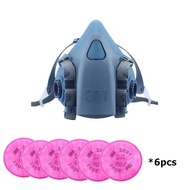 3M 7502+2091 หน้ากากป้องกันแก๊สพิษ ซิลิโคนป้องกันฝุ่นปลอกหน้ากาก 3 ชิ้น ตัวกรอง P100 มาตรฐาน เครื่อง