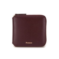 Fennec — Zipper wallet 單層短夾 巧克力酒紅色-二手九成新