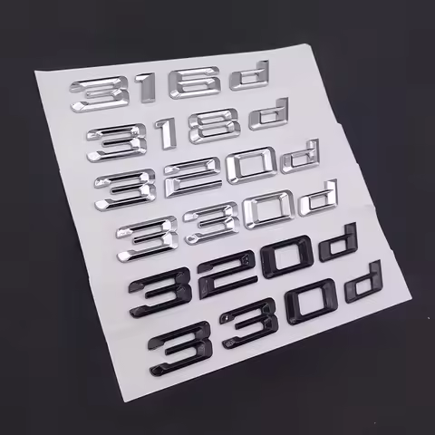 ABS Chrome Black Car For BMW Trunk Letters Sticker 320d 316d 318d 325d 330d 335d E46 E90 F30 E91 F31