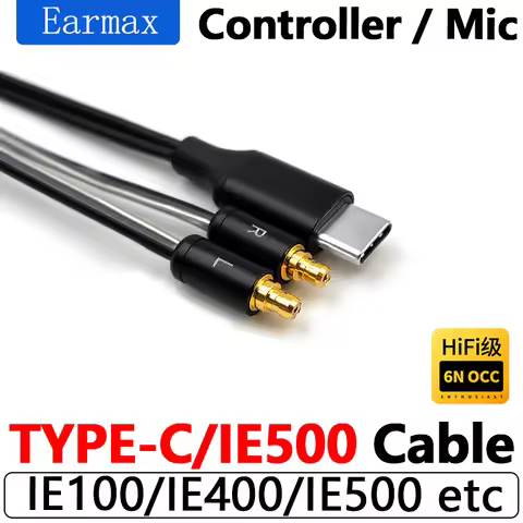 For sennheiser IE500 IE100 IE400 IE500PRO Replaceable HIFI Earphones TYPE-C to IE500 High-Purity Sin