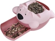 Double melon seed plate, snack bowl, cute bear nut bowl, with mobile phone holder slot, can accommod