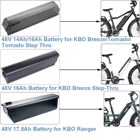 E-Bike Battery Pack 48V 14Ah 16Ah 17.5Ah Lithium-ion Battery for KBO Breeze Tornado Step-Thru Ranger