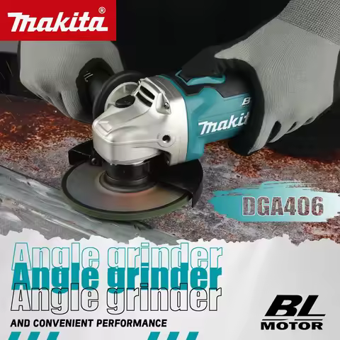Makita DGA406 Cordless Angle Grinder:BL Motor,18V Compatible,8500/minSpeed,Detachable Handle&Safety 