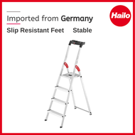 Hailo German 4 Step Safety &amp; Stable Aluminium Household Step Stool/Ladder Wide Steps