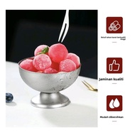 Ice Cream Cup Stainless Steel Mangkuk Makan Dessert Salad Pudding Fruit Bowl Goblet 甜品杯