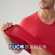 Byford/Baifu Men's U-Neck Short-Sleeved Underwear Cotton Sports Bottoming Shirt Comfortable T-Shirt 