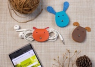 Worpi 3 件線夾、3 個耳機/充電紮帶、貓、狗、兔子。