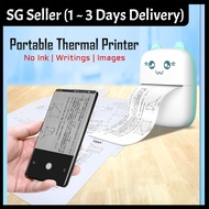 Portable Mini Thermal Printer Bluetooth Thermal Printer Mini Portable Mobile Notes Printer Pocket Pr