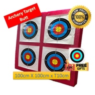 Archery Target Butt Memanah Pe Foam (100x100x10cm) Nice Red Color (Free 4pc Target Face) Maximum ord