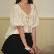 Hygge Hygge | Babydoll puff sleeve shirt - Maki Top