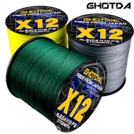 GHOTDA Sea Fishing Strong PE X12 Braided Fishing Line 300M 500M 1000M 12 Strands 25lb~120LB Original
