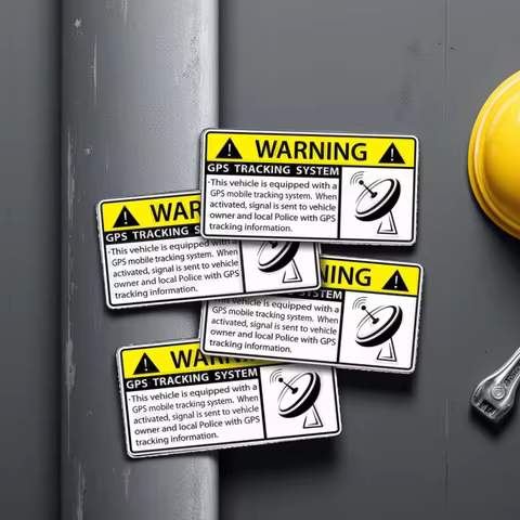 4"*2" 4PCs GPS Vehicle Car Alarm Security Caution Warning Decal Sticker