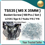( 100 Pcs / Set ) Yamaha Basket Screw 100Pcs TS535 M5X35 M5 X 35 35MM M5X35MM TS 535 Skru Bakul Raga