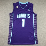 Houston Rockets Basketball Uniform Embroidered Jersey No. 1 #Official Purple HORNETS Jersey
