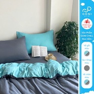 GONI CHILL duvet cover set in Gray Blue - Elastic bed sheets 4-25cm high, sizes 1m, 1m2, 1m4, 1m6, 1