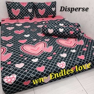 SPREI MOTIF LOVE BLACK PINK EMILY MURAH BERKUALITAS