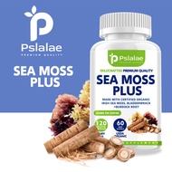 Pslalae Organic Irish Sea Moss, with Wild Irish Sea Moss, Fucus Vesiculosus & Burdock Root, Adult Im