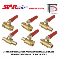 [100% ORIGINAL] STAR PNEUMATIC AIR FITTING BRASS MINI BALL VALVE (MALE / FEMALE / TUBING)