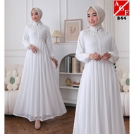 Kaftan Dress Muslimah Elegan Abaya Raya 2024 Viral Cantik Arabic Style Plus Size Jubah Putih Fashion fesyen Premium 844