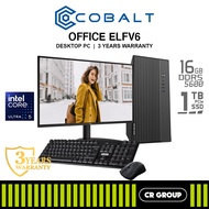 Cobalt OFFICE ELF V6 - Intel Core Ultra 5 225 - 16GB RAM - 1TB SSD + CR-808 + AOC Monitor (3Yrs Warr