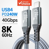 USB4 240W 40Gbps Type-C Full-Featured Cable | Ultra-Fast Charging | 8K Display | Compatible with Thu