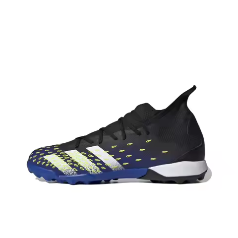 Adidas Predator Freak .3 TF Turf Fabric Soccer Shoes Men's Black Blue White Yellow FY0623