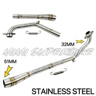 YAMAHA LC135 5S 5-SPEED RACING EXHAUST MANIFOLD 32MM - 51MM WITH SENSOR STAINLESS STEEL LC V2 V3 V4 