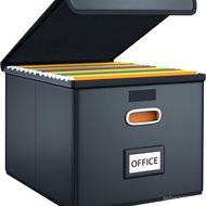Storage Storage Box Leather Storage Box Household Foldable File Storage Box Storage High-End Office 