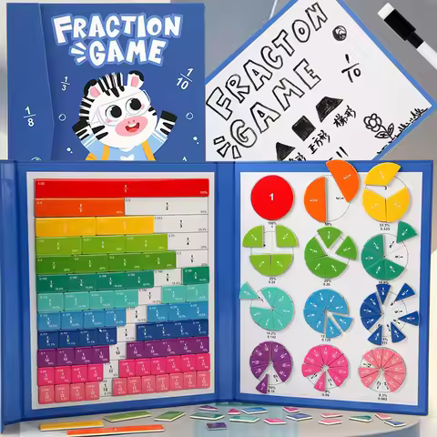 Children's Educational Early Education Toys Kawaii Magnetic Fraction Disk Assisted Cognitive Arithme