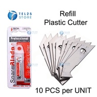 [ 1 UNIT - 10 PCS ] Jetech Laminate Utility Knife Spare Blade for pvc cutter refill Plastic Cutter 1