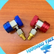 HarimauFaiz Quick Couple R134a Adapter manifold gas connectors r134a Adjustable AIRCOND Connector Joint 4/8 + 5/8