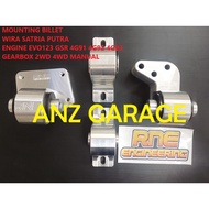 4G91 4G92 4G93 SOCH DOCH MIVEC GSR NA TURBO RNE BILLET ENGINE MOUNTING - EVO123 WIRA SATRIA PUTRA