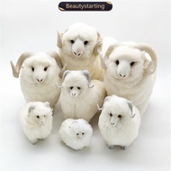 BEAUTYSTARTING Simulation Sheep Animal Model Little Lamb Real Wool Soft Touch Easter Home Decor Coll