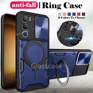 4G 5G Metal Armor Ring Phone Case Bracket Stent Push Camera Protection Hard Back Shockproof Cover fo