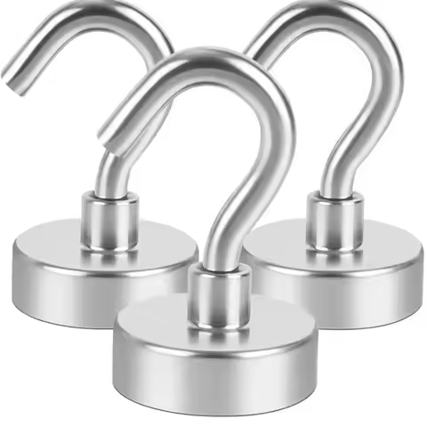 1/3/6PCS Strong Neodymium Magnetic Hook Sucker Metal 12kg 5Pounds Diameter 20mm Magnets Quick Hook S